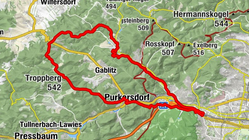 Troppbergrunde ab/bis Hütteldorf