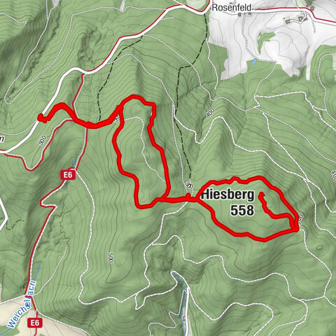 Hiesberg Gipfelkreuz Rundweg