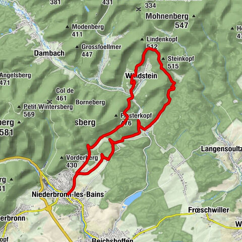 Circuit de randonnée vers les châteaux de Windstein
