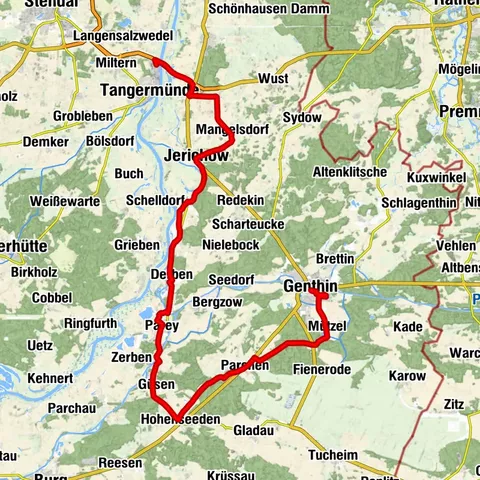 Parcours circulaire d'Altmark : de Genthin à la ville hanséatique de Tangermünde