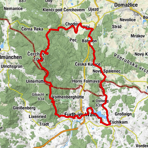 Furth im Wald - Drachensee - Babylon - Chodov - Cerchov - Gibacht - Furth im Wald Kombi aus MTB18 und MTB19