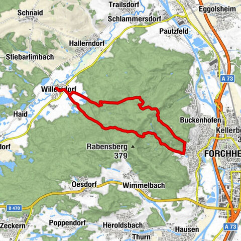 Hallerndorf, Willersdorf nach Forchheim und zum Rittmeyer
