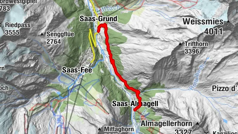 Chemin des Suonen Saas-Almagell - Saas-Grund