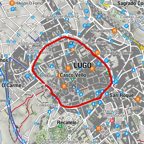 Rondje over de muur van Lugo /Tour about the city wall of Lugo