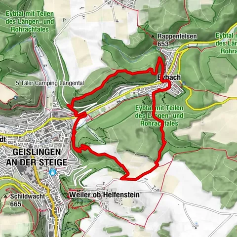 Sentier des lions "Geislinger Felsen-Tour" - monter et descendre à travers la vallée d'Eybach
