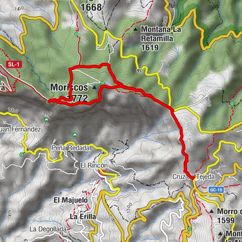 Zu den Höhlen des Herren, Cruz de Tejeda nach Cuevas del Caballero, Gran Canaria