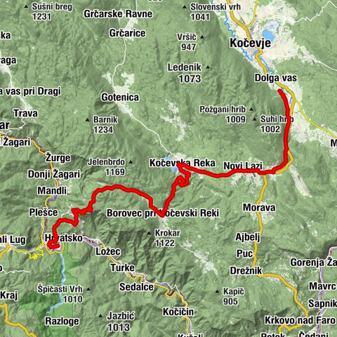 Kočevje cycling trail; JOUR 1