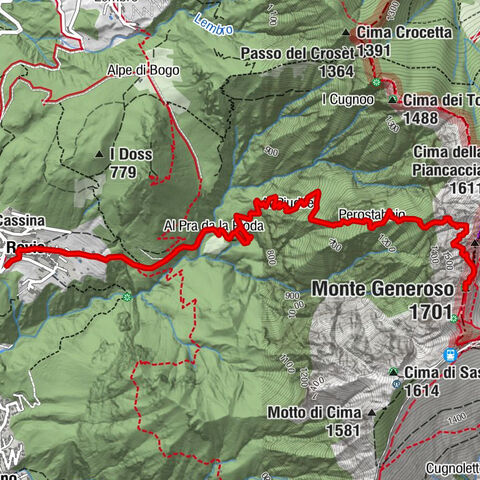Variante Monte Generoso - Sentiero Gianola