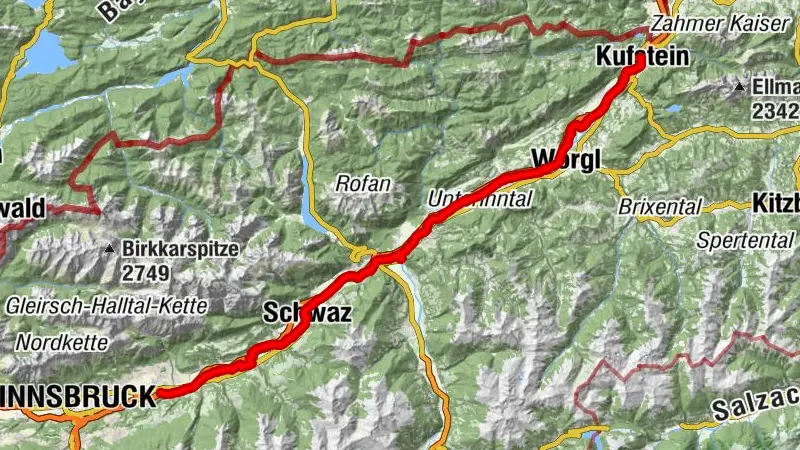 Piste cyclable de l'Inn Kufstein - Hall