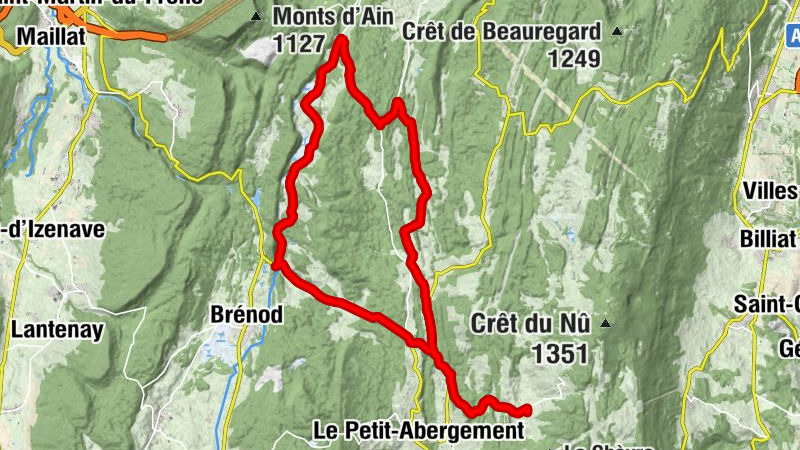 Circuit vélo : le Plateau de Retord entre combes et cols