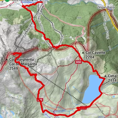 Col Margherita - Sentier Géologique - Lac Cavia - Passo San Pellegrino