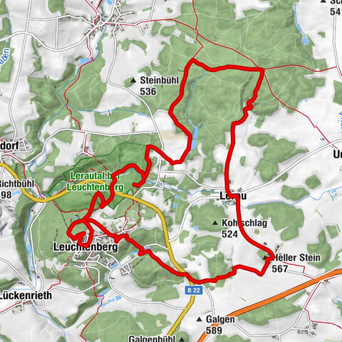 Leuchtenberg - Gasthof Lindenhof - Lerau - Heller Stein