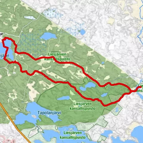 Hämeen Ilvesreitti Liesjärvi 19,6 km