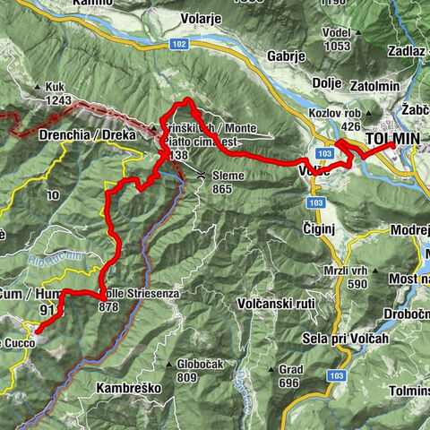 Etappe 27 Alpe-Adria-Trail: Tolmin - Tribil Superiore