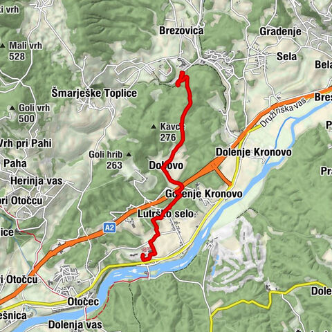 Sentier du cœur Adrijaničeva de &Scaron;marje&scaron;ke Toplice à Otočec