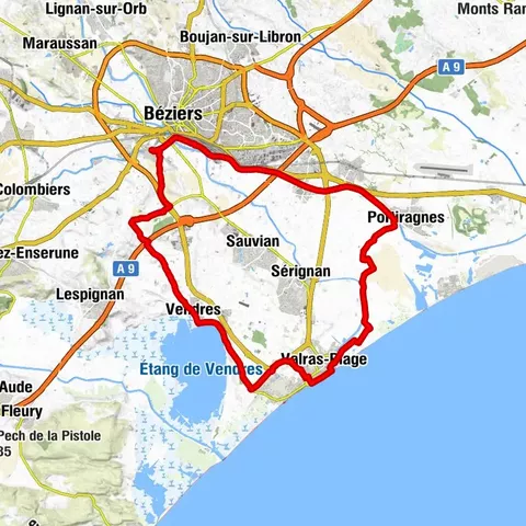 BOUCLE CYCLO N°23 BIS ÉTÉ- DU LITTORAL VALRASSIEN AU CANAL DU MIDI