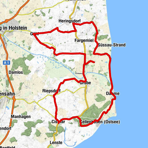 Parcours autour du domaine de Görtz avec vue sur la mer Baltique