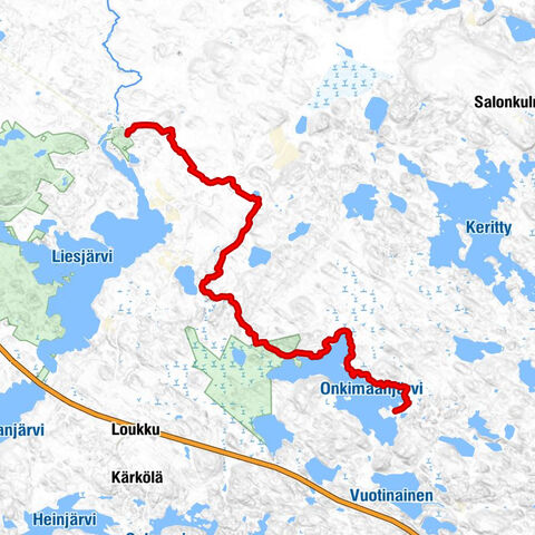Yhdysreitti Orhilammentie - Liesjärven kansallispuisto Hämeen Ilvesreitti