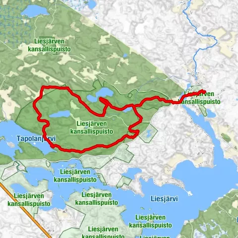 Vaellusreitti Liesjärvi 16,1km