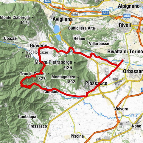 RIVALTA DI TORINO - À vélo de route jusqu'à la Verna de Cumiana depuis le Bicigrill Rivalta Torinese