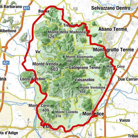 2024-07-10 Monselice da Bastia (giro Colli Euganei in senso antiorario)