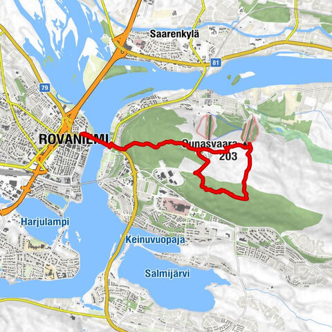 Keskusta - Pullinpuoli - Ounasvaara - Rovaniemi