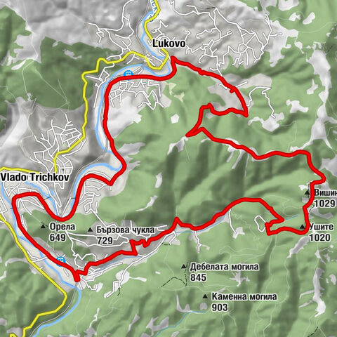 Ромча - в.з. Ромча - Ушите - Вишина чука
