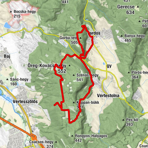 Tardos - Gyenyiszka - Tatabánya - János-hegy