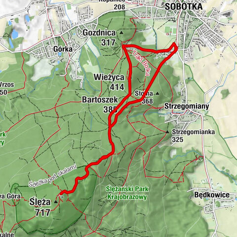 Szczere Pole - Wieżyca - Bartoszek - Dom Turysty PTTK na Ślęży im. R Zmorskiego