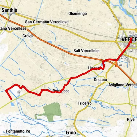 Via Francigena de la Vallée de Suse | Étape 9 Castell'Apertole - Vercelli