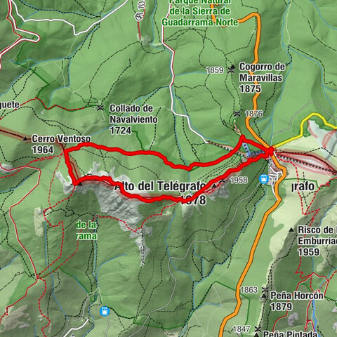 Puerto de Navacerrada - Siete Picos - Quinto Pico - Siete Picos - Somontano - Mirador del Puerto