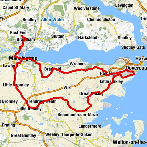 Brantham - St Michael, Ramsey - Kingdom Hall of Jehovahs Witnesses - St Lawrence, Bradfield