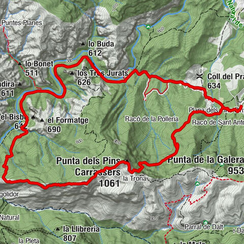 Ulldemolins - Roca Balladora - Punta dels Pins Carrassers - Plana dels Pins Pinyers