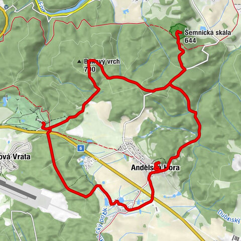 Šemnice - Šemnická skála - Andělská hora - Andělská Hora