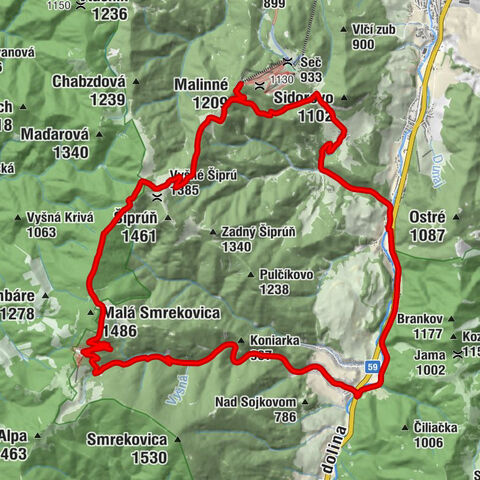 Bodega/Podsuchá - Smrekovica - Malinné a spať