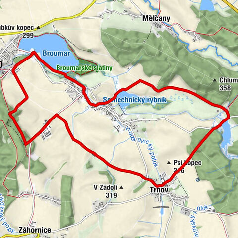 Semechnice - Panna Marie Bolestná - Římanský kopec - Opočno