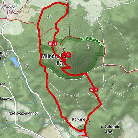 Milešov - Milešovka - Chata Milešovka - Milešovka rozhledna