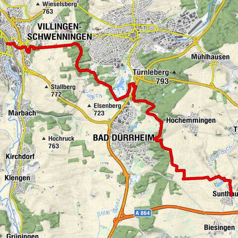 Sentier Est : Villingen - Bad Dürrheim-Sunthausen