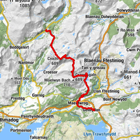 Beddgelert - Cnicht - Moelwyn Mawr - Gellilydan