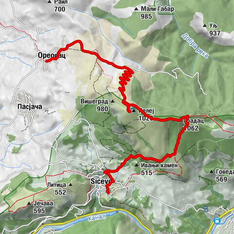 Ореовац - Релеј - Градац - Црква Светог Илије