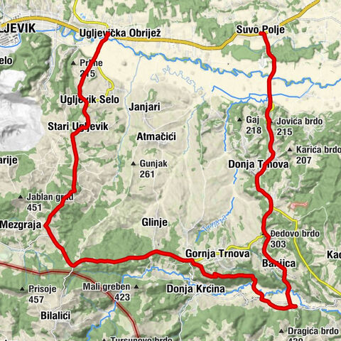 Ugljevička Obrijež - Samokres - Jovića brdo - Suvo Polje