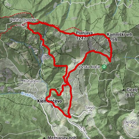 Klemenčevo - Planjava - Sedlo pod Kamniškim vrhom - Kamniški vrh