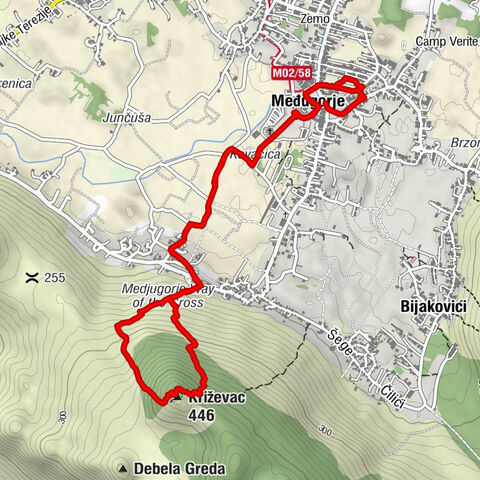 Međugorje - crkva svetog Jakova - Kapelica Klanjanja - Križevac