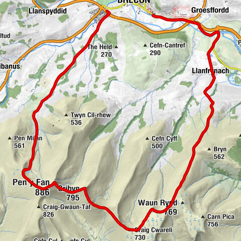 Brecon - Cribyn - Pen y Fan - Corn Du