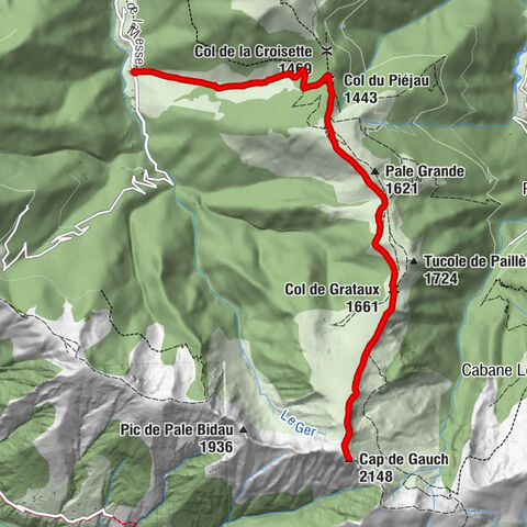 Le Couéou - Cabane forestière du Piéjau - Col de Grataux - Cap de Gauch