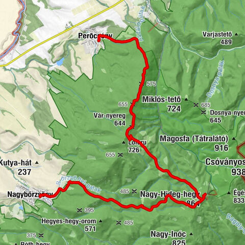 Perőcsény - Vár-bükk - Nagy-Hideg-hegy - Lek-vár-lak