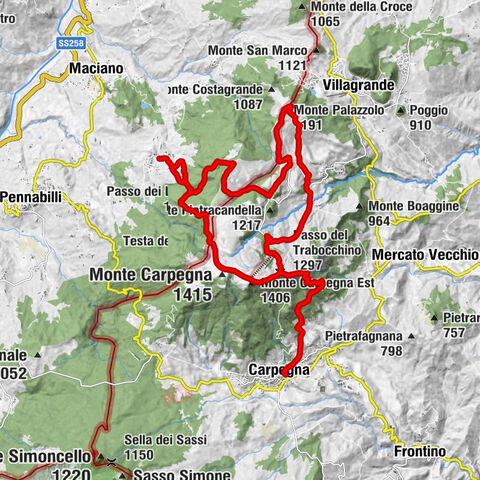 Silvana - Monte Palazzolo - Monte Carpegna - Monte Carpegna Est