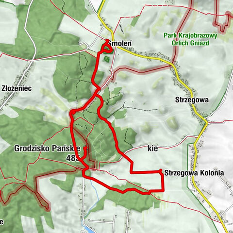 Smoleń - Jaskinia Psia - Jaskinia Biśnik - Grodzisko Pańskie