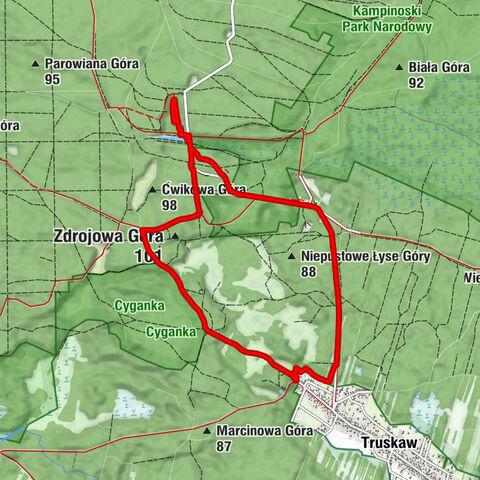 Kaliszki - Zdrojowa Góra - Tygrysia Górka - Truskaw