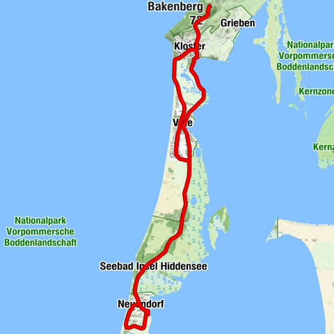 Insel Hiddensee - Uns Tauflucht - Bakenberg - Neuendorf